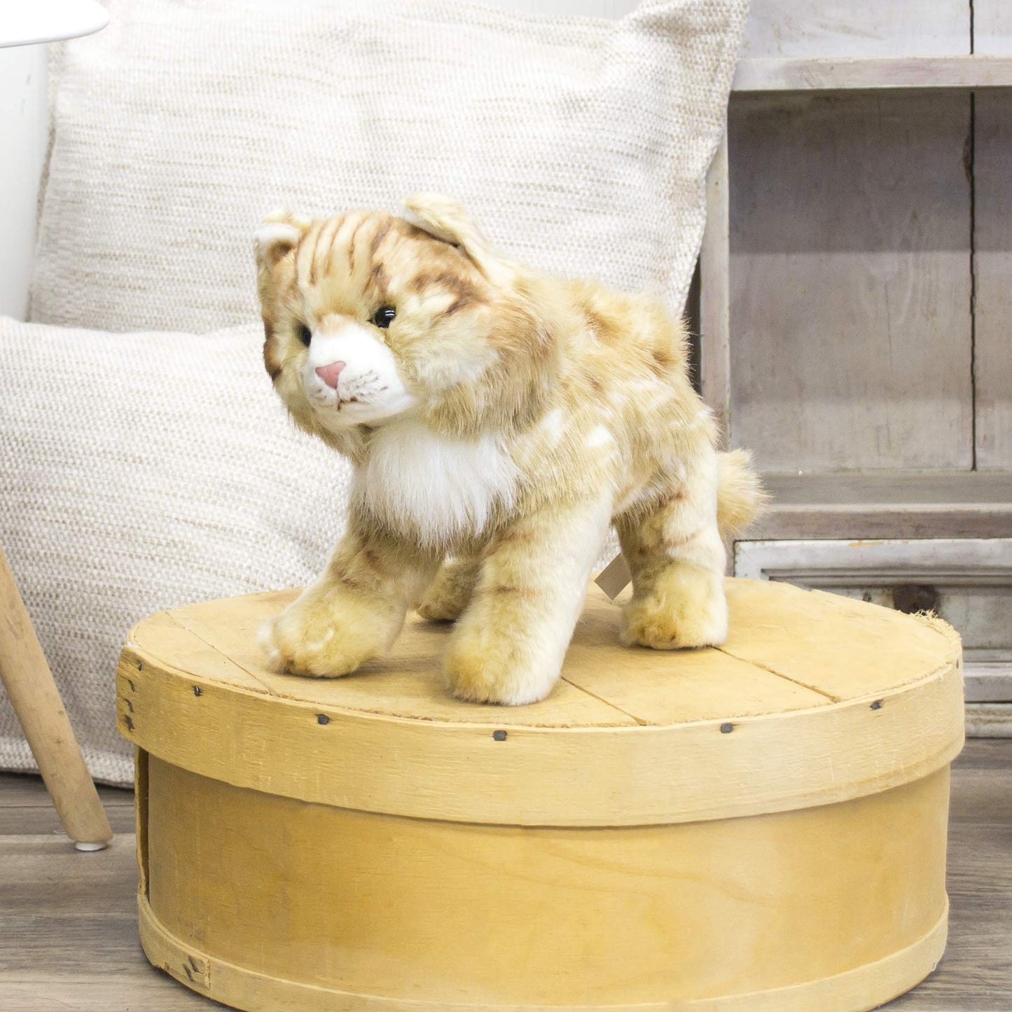DEMDACO Large Maine Coon Cat Striped Ginger Plush Toy | Animalcraft Collection