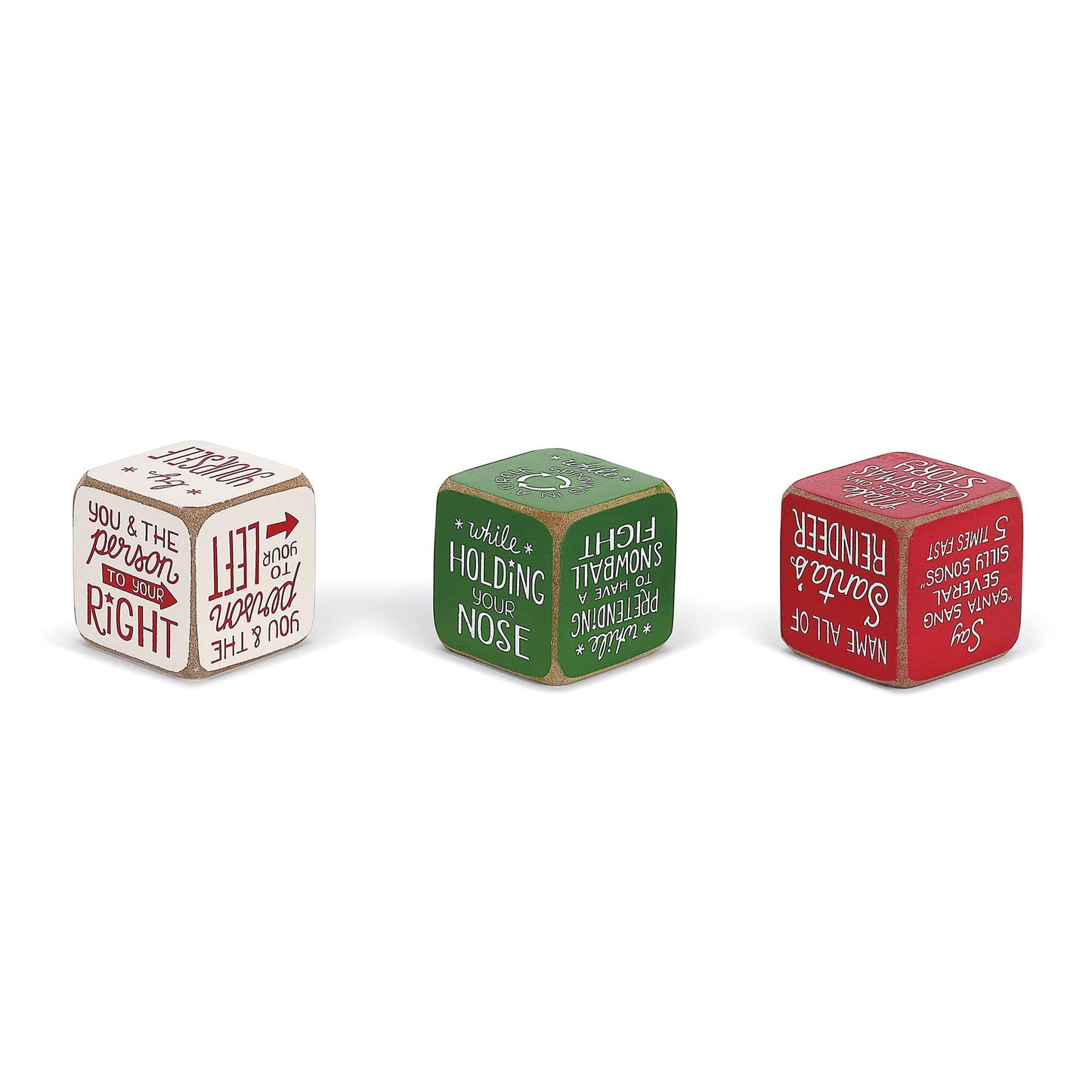 DEMDACO Party Starter Dice - Colorful 2x2 MDF Christmas Activity Game