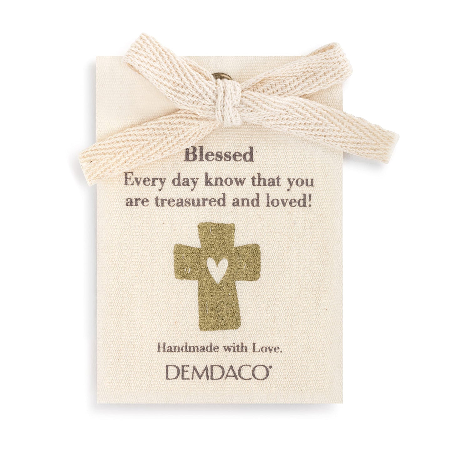 DEMDACO Blessing Mini Giving Bear Brown, 8.5-Inch Plush Toy | Gift-Ready Comfort