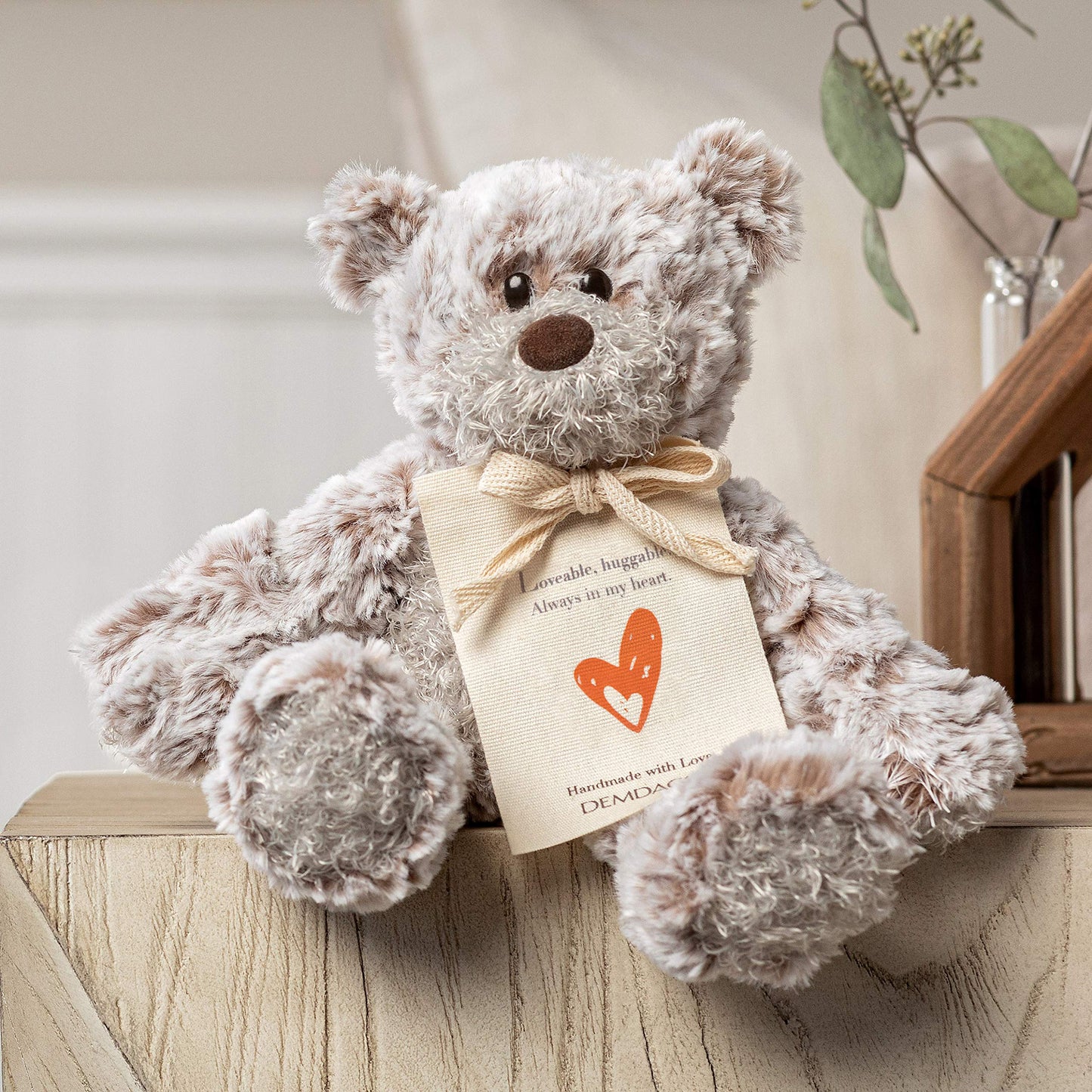DEMDACO Loveable Huggable Mini Giving Bear Plush – Giftable Comfort for Kids