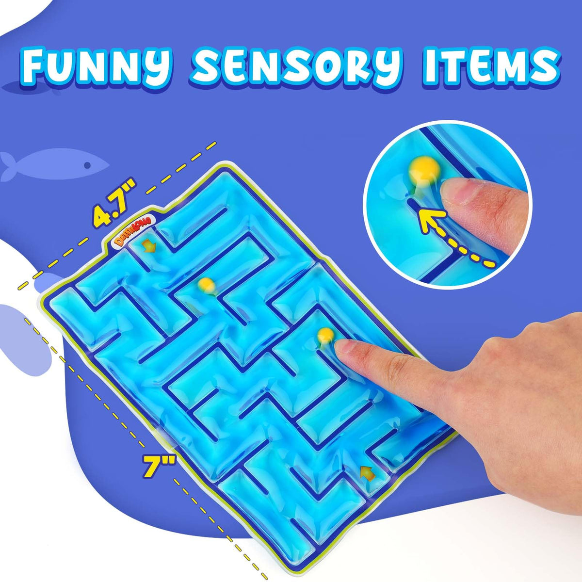 Demilong Sensory Marble Maze – Gel-Filled Fidget Toy for Kids, Teens, Classroom Calm