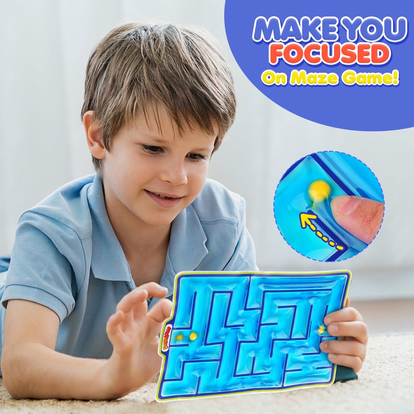 Demilong Sensory Marble Maze – Gel-Filled Fidget Toy for Kids, Teens, Classroom Calm