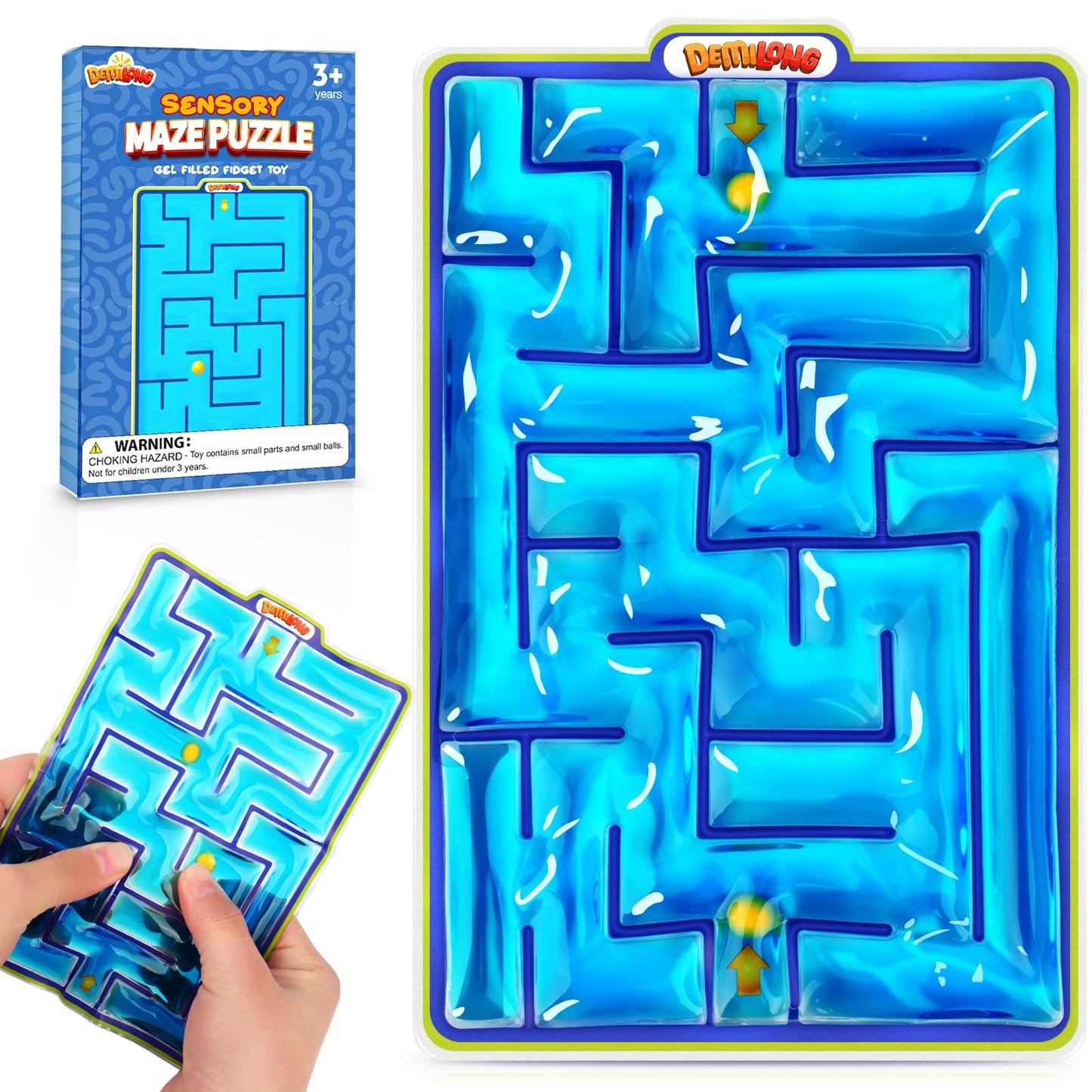 Demilong Sensory Marble Maze – Gel-Filled Fidget Toy for Kids, Teens, Classroom Calm