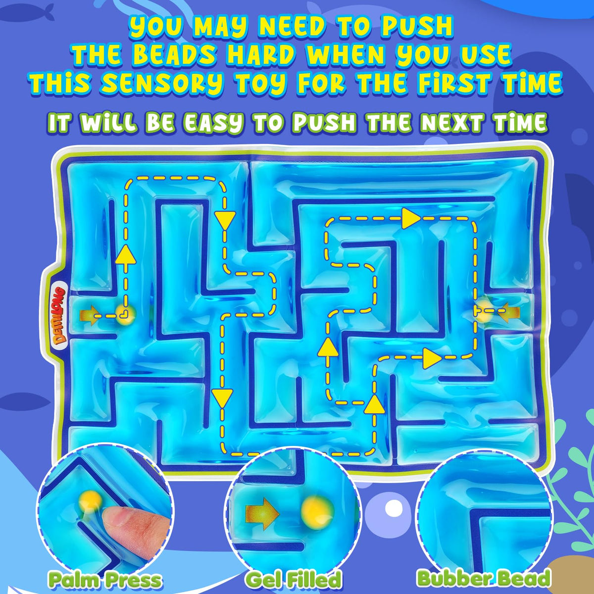 Demilong Sensory Marble Maze – Gel-Filled Fidget Toy for Kids, Teens, Classroom Calm