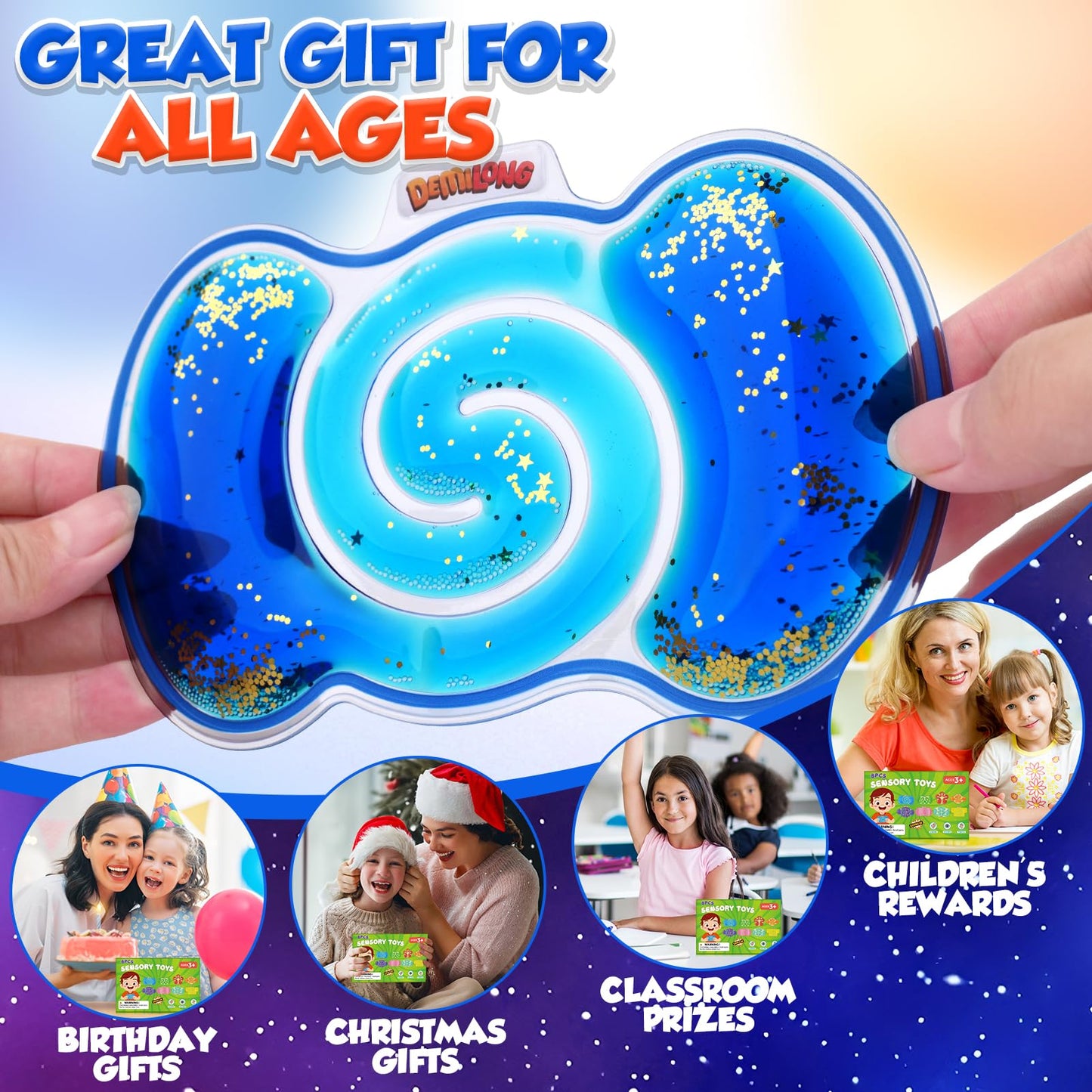 Demilong 8-Pack Squishy Sensory Toys – Fidget Mazes for Autism & Special Needs