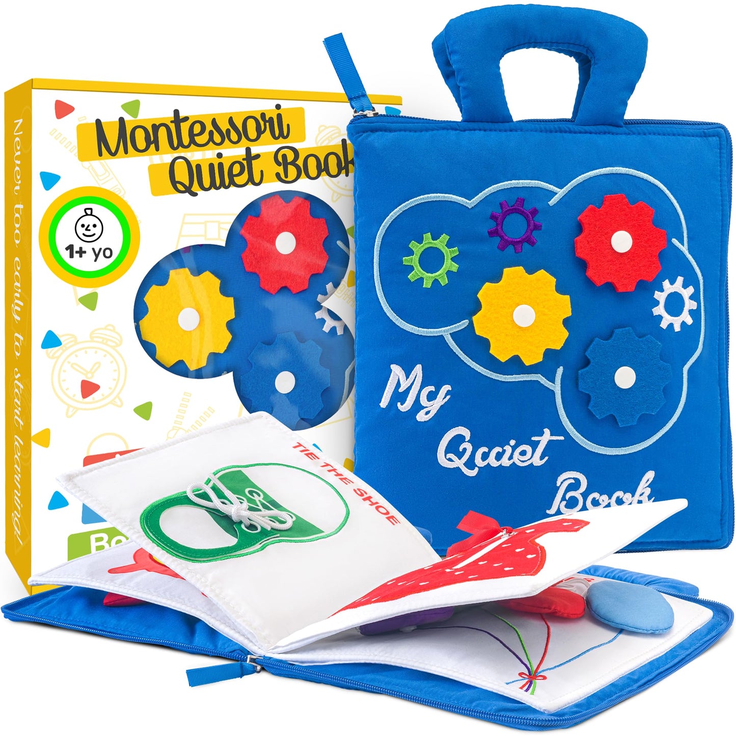 deMoca Busy Book for Toddlers 1–3 | Quiet Travel Activity Book for Airplane & Car Rides