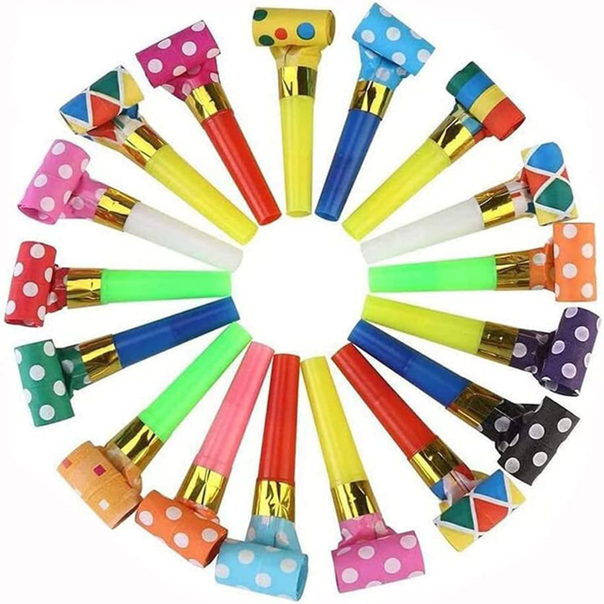 DEMOCRATIDO 50 Pcs Blowouts Noisemakers – Colorful Party Horns for Birthday & New Year