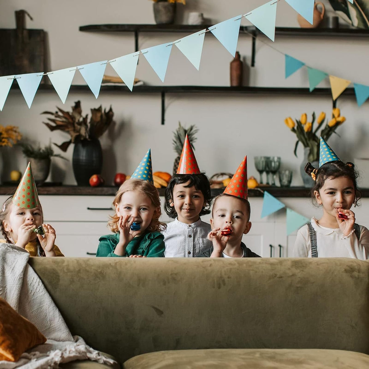 DEMOCRATIDO 50 Pcs Blowouts Noisemakers – Colorful Party Horns for Birthday & New Year