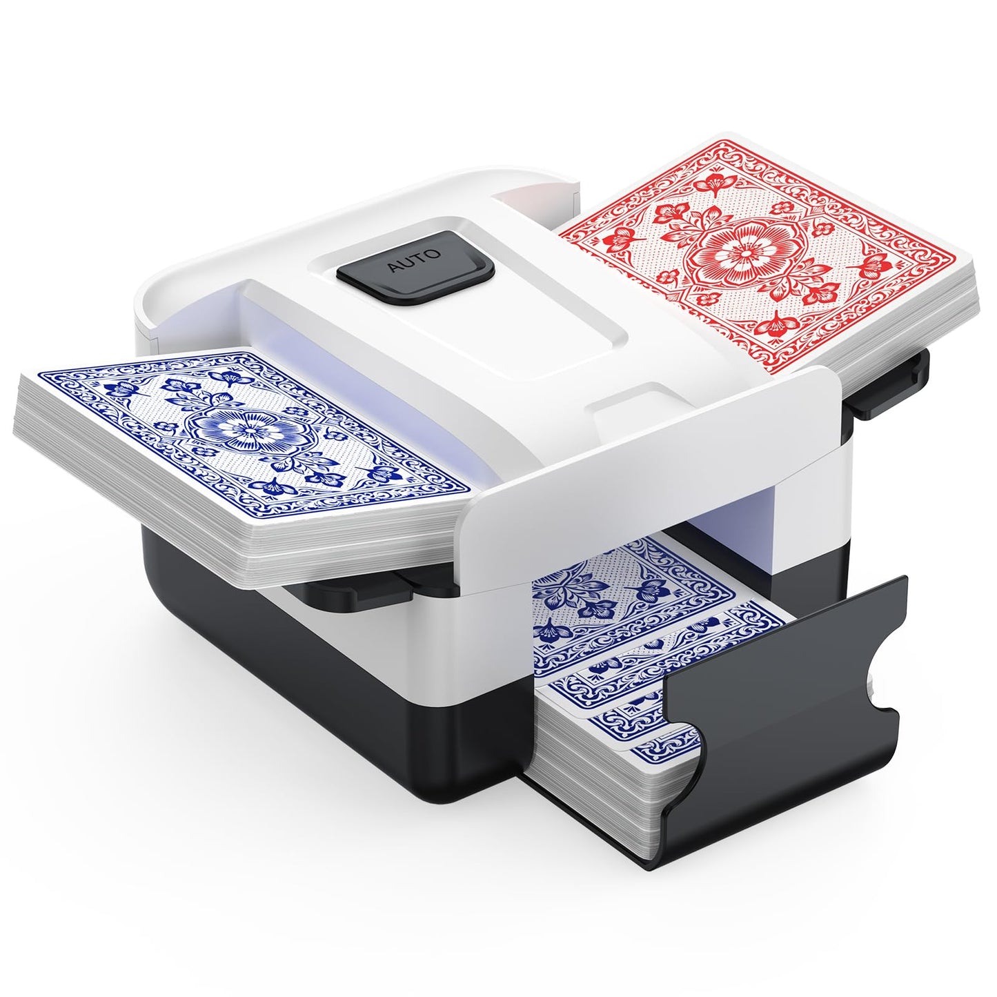 Demolike Automatic Card Shuffler – 1-2 Decks, Low Noise, Rechargeable & Portable (Black)