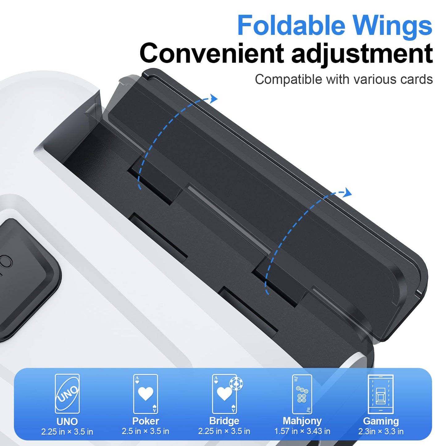 Demolike Automatic Card Shuffler – 1-2 Decks, Low Noise, Rechargeable & Portable (Black)