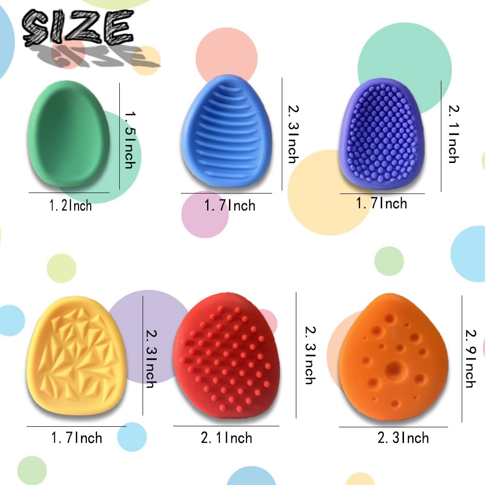 DENEZE 6pcs Fidget Stones – Textured Sensory Toys for Calming Anxiety
