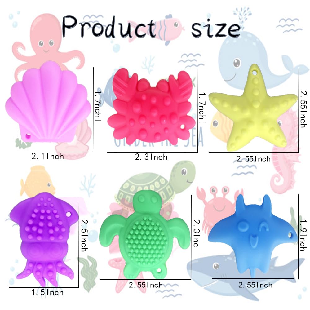 DENEZE Ocean Series 6pc Fidget Stones – Sensory Toys for Kids