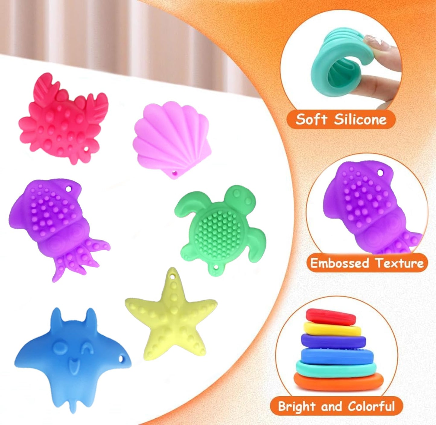 DENEZE Ocean Series 6pc Fidget Stones – Sensory Toys for Kids