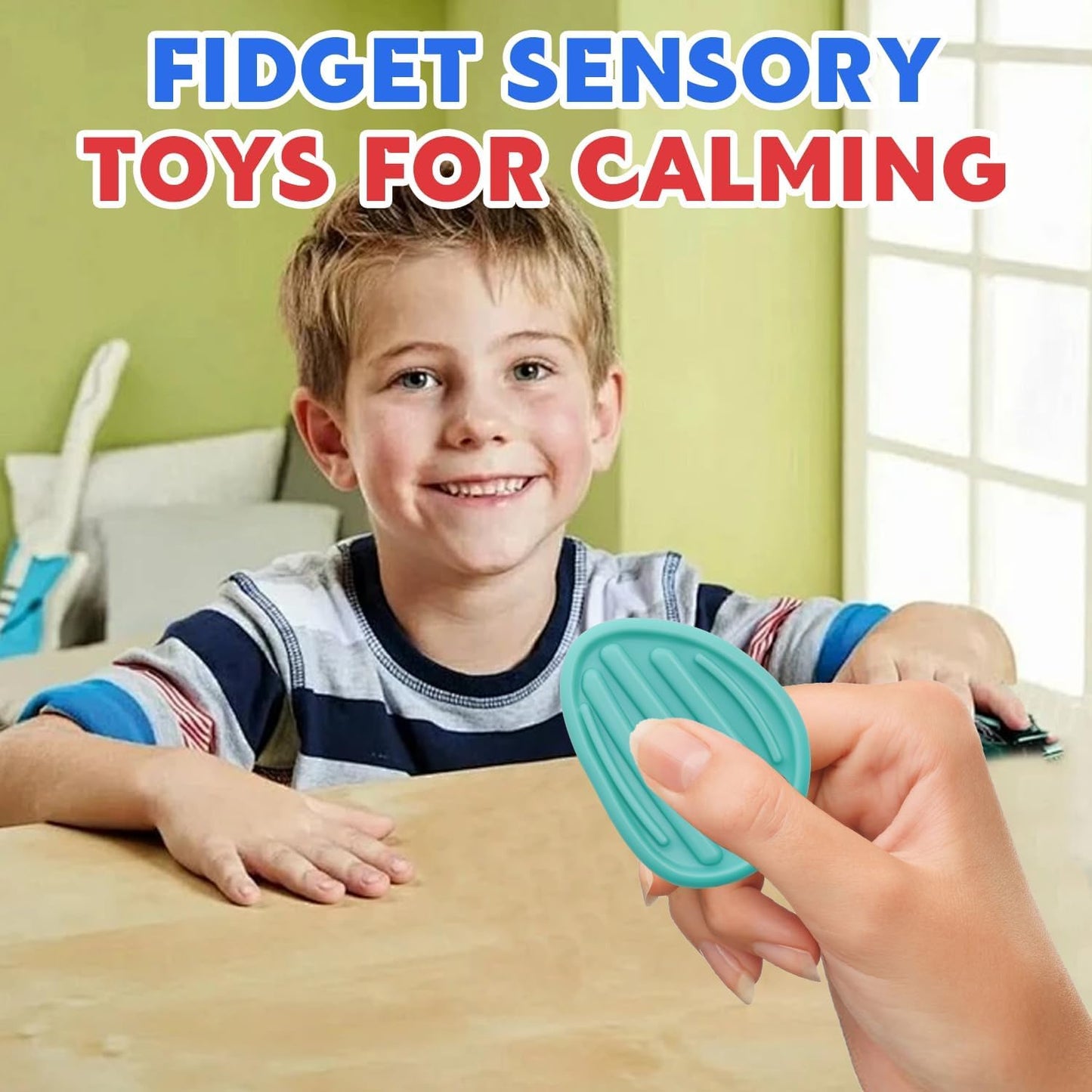 DENEZE 6pcs Fidget Stones – Textured Sensory Toys for Calming Anxiety