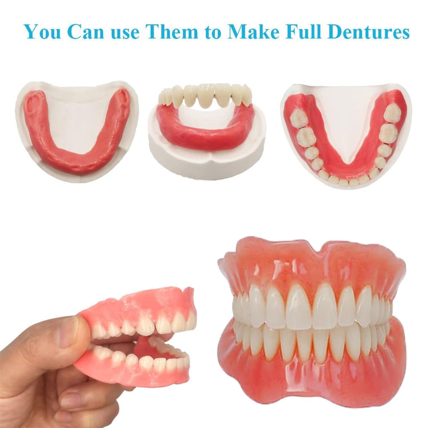 Denture Do It Yourself Full Set - Top & Bottom Dentures, Partial & Full Dentures DIY Kit | Create Your Perfect Smile at Home