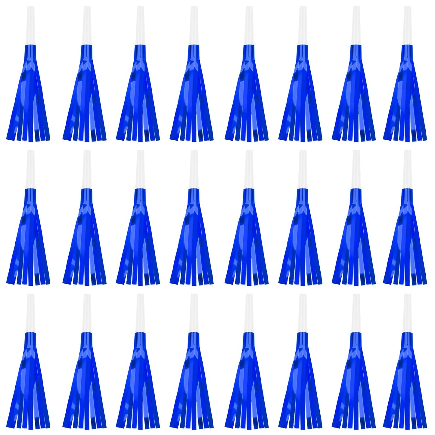 Denylo pro 24 Pcs Glitter Noise Makers – Blue Metallic Party Horns for Celebrations