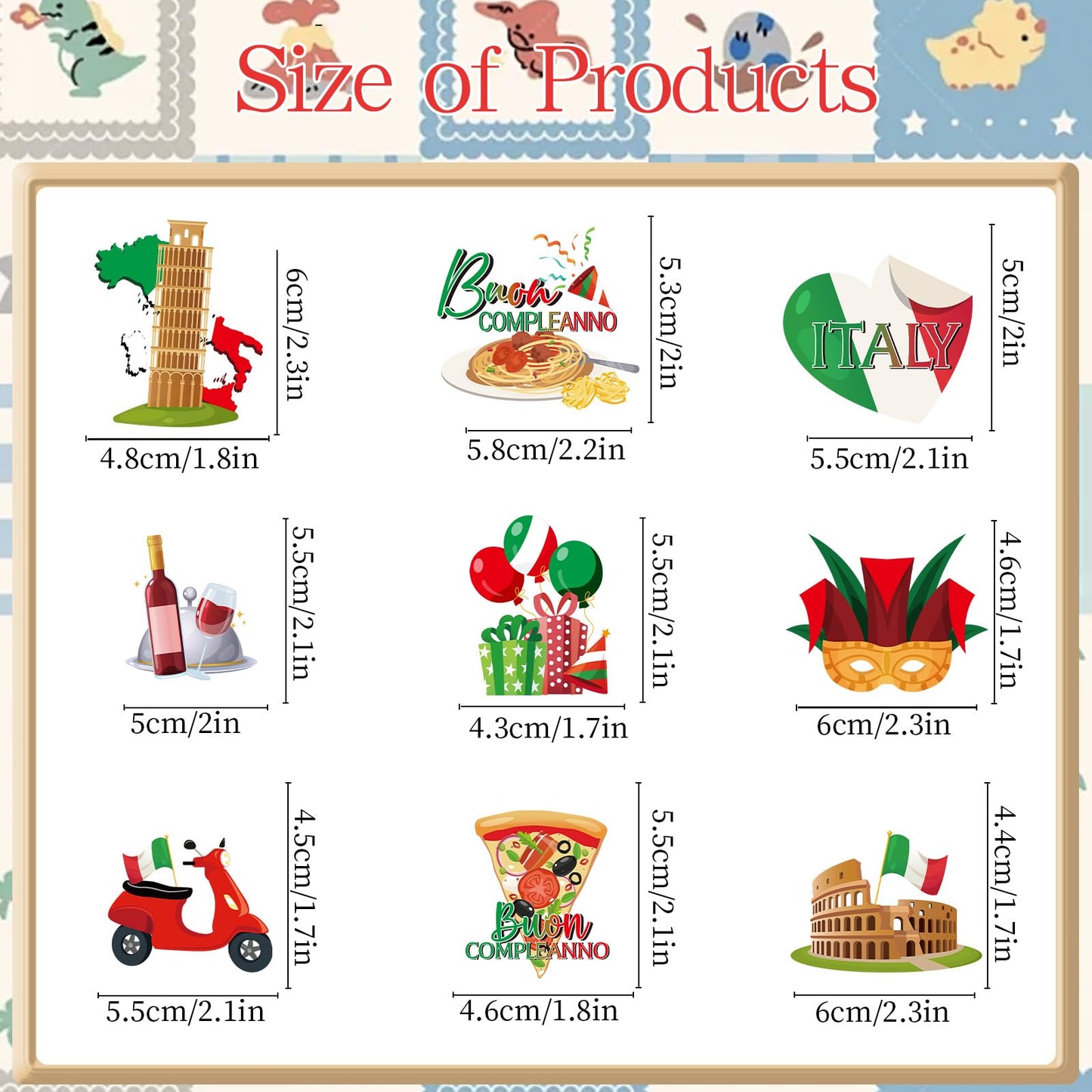 Deorfuy Italian Birthday Party Decorations – 36 Pcs Cupcake Toppers (Buon Compleanno)