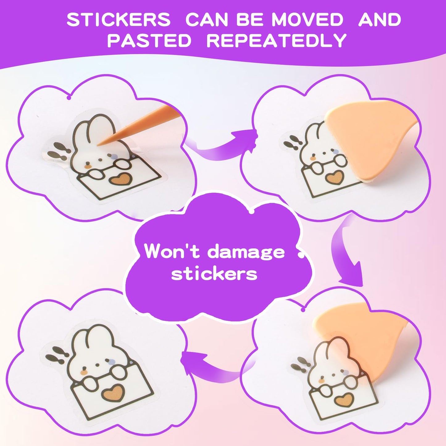 Deqing Warm Reusable Sticker Book Album | A5 PU Leather, 80 Sheets, Holographic Cover