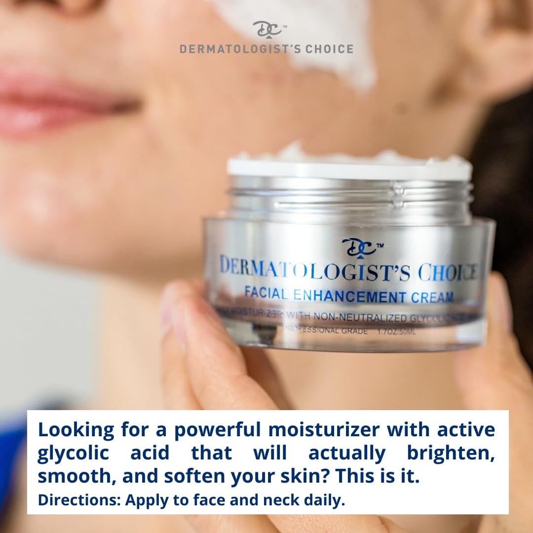 Dermatologist's Choice Daily Anti-Aging Facial Enhancement Cream With Non-Neutralized Glycolic Acid, Vitamin C, and Superoxide Dismutase