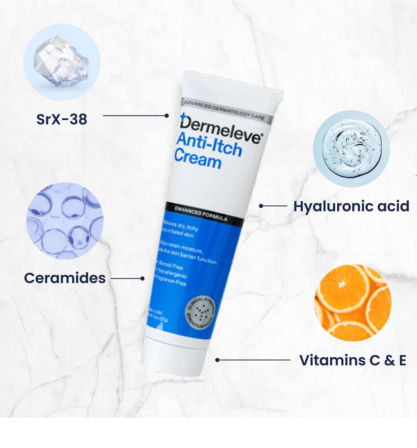 Dermeleve Steroid-Free Anti-Itch Cream | Extra Strength Itch Relief (2 oz)