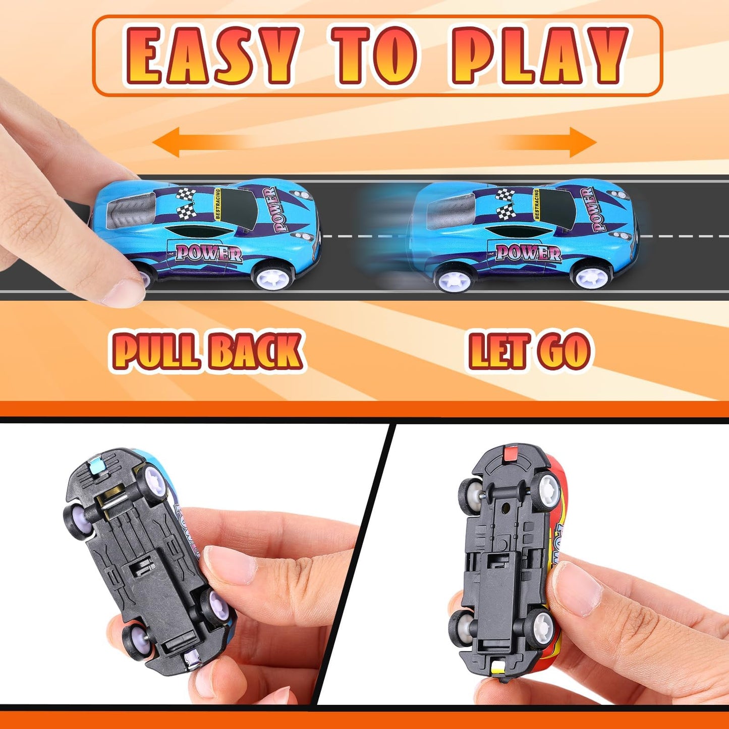 DERTE 280-Piece Pull Back Cars for Kids – Colorful Metal Race Vehicles for Parties & Prizes