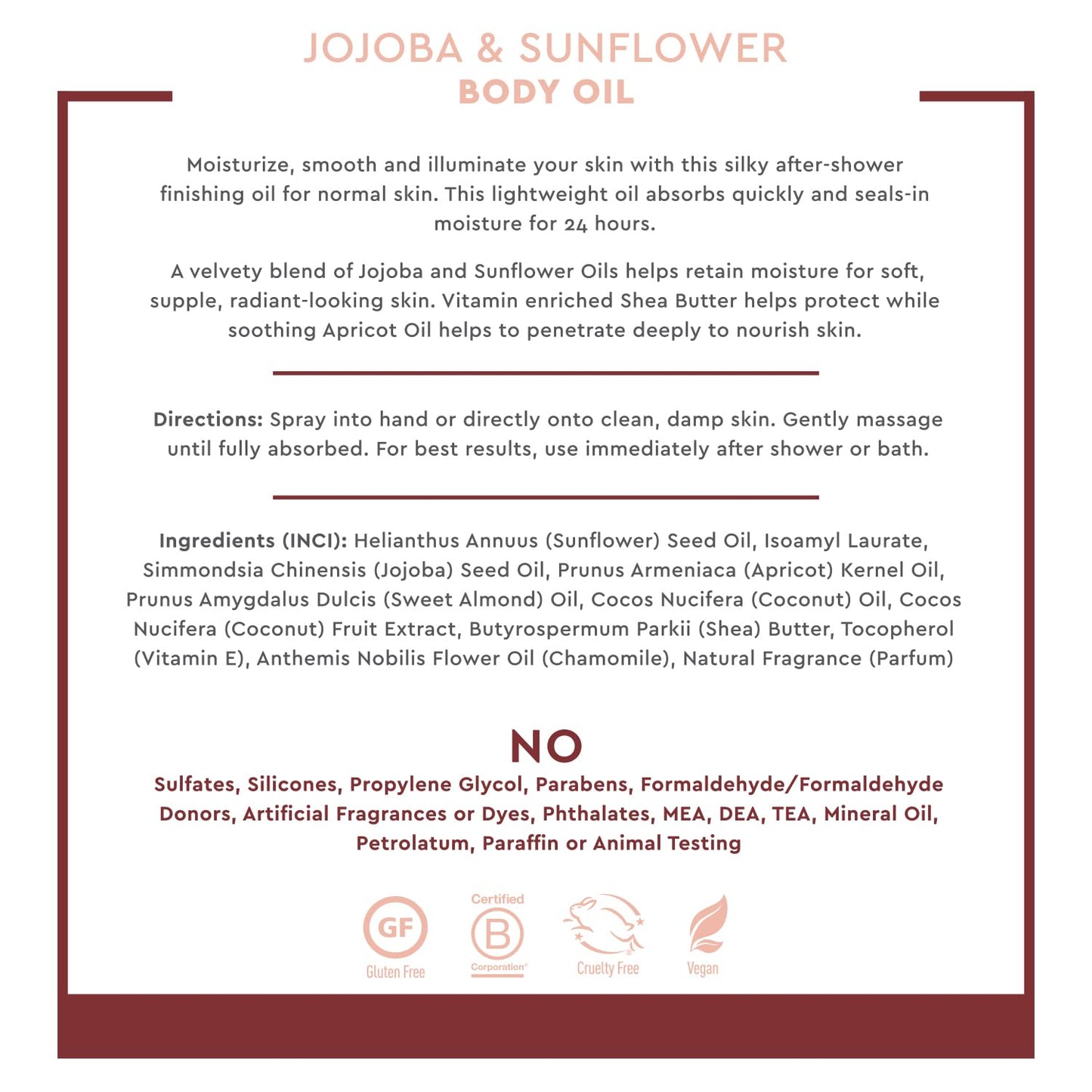 Desert Essence Jojoba & Sunflower Body Oil Spray – 8.28 fl oz (Pack of 2) – Vegan, Cruelty-Free