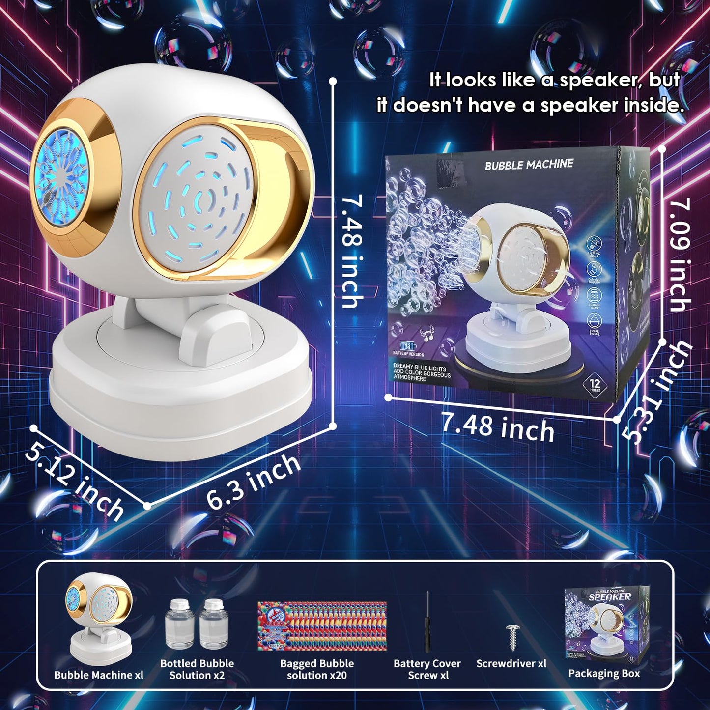 Deserthome Bubble Machine - Automatic Bubble Blower for Parties and Outdoor Fun