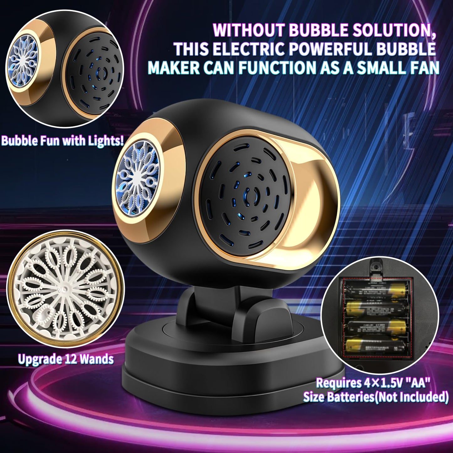 Deserthome Bubble Machine - High-Output Battery-Operated Bubble Blower for Parties