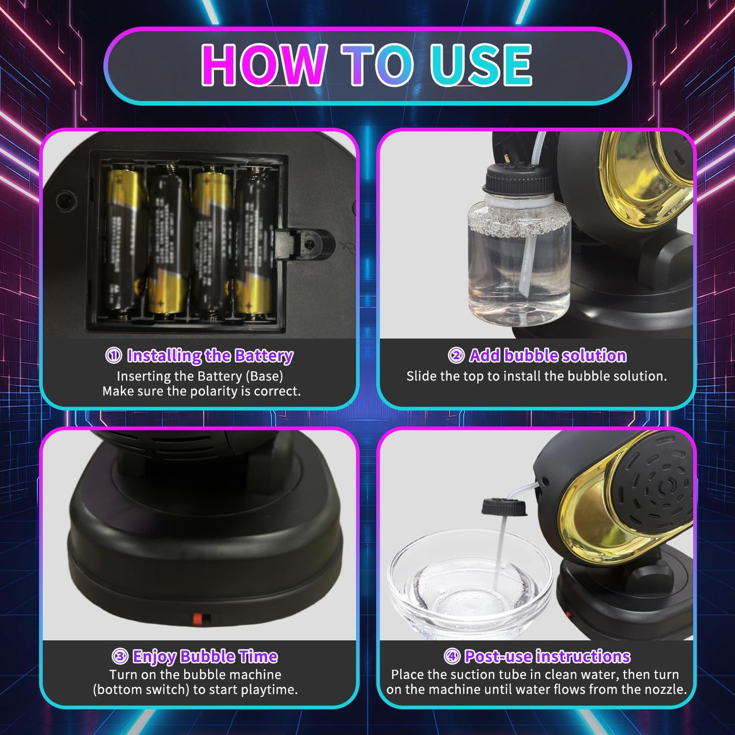 Deserthome Bubble Machine - High-Output Battery-Operated Bubble Blower for Parties