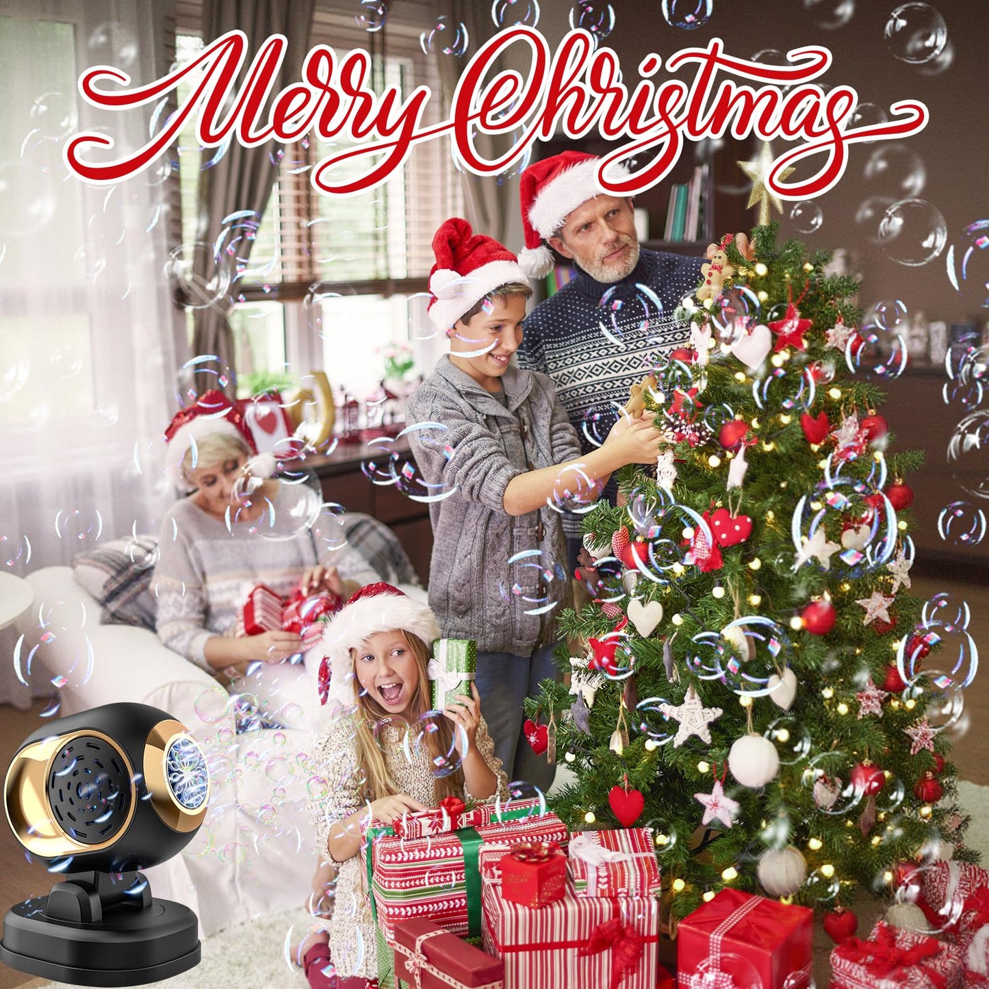 Deserthome Bubble Machine - High-Output Battery-Operated Bubble Blower for Parties