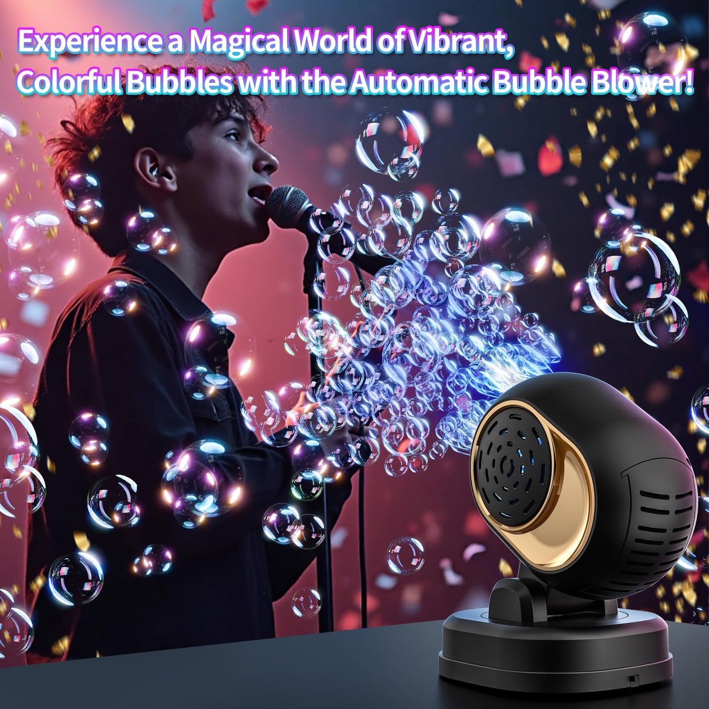 Deserthome Bubble Machine - High-Output Battery-Operated Bubble Blower for Parties