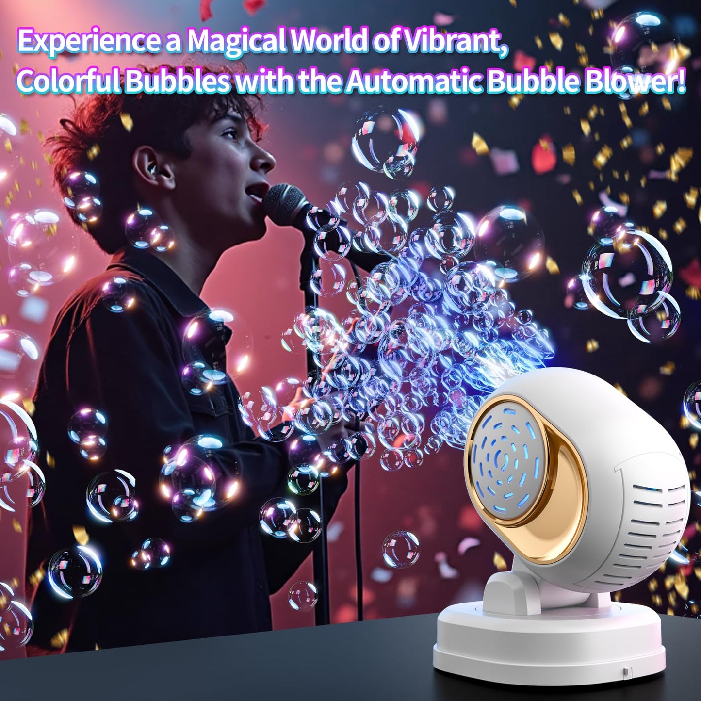 Deserthome Bubble Machine - Automatic Bubble Blower for Parties and Outdoor Fun