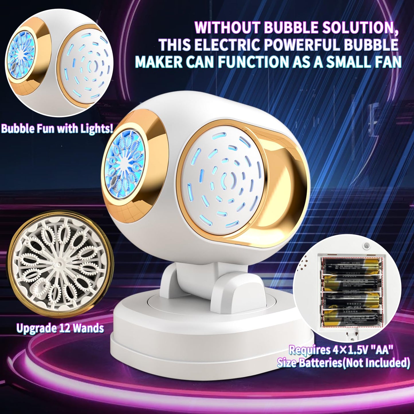 Deserthome Bubble Machine - Automatic Bubble Blower for Parties and Outdoor Fun