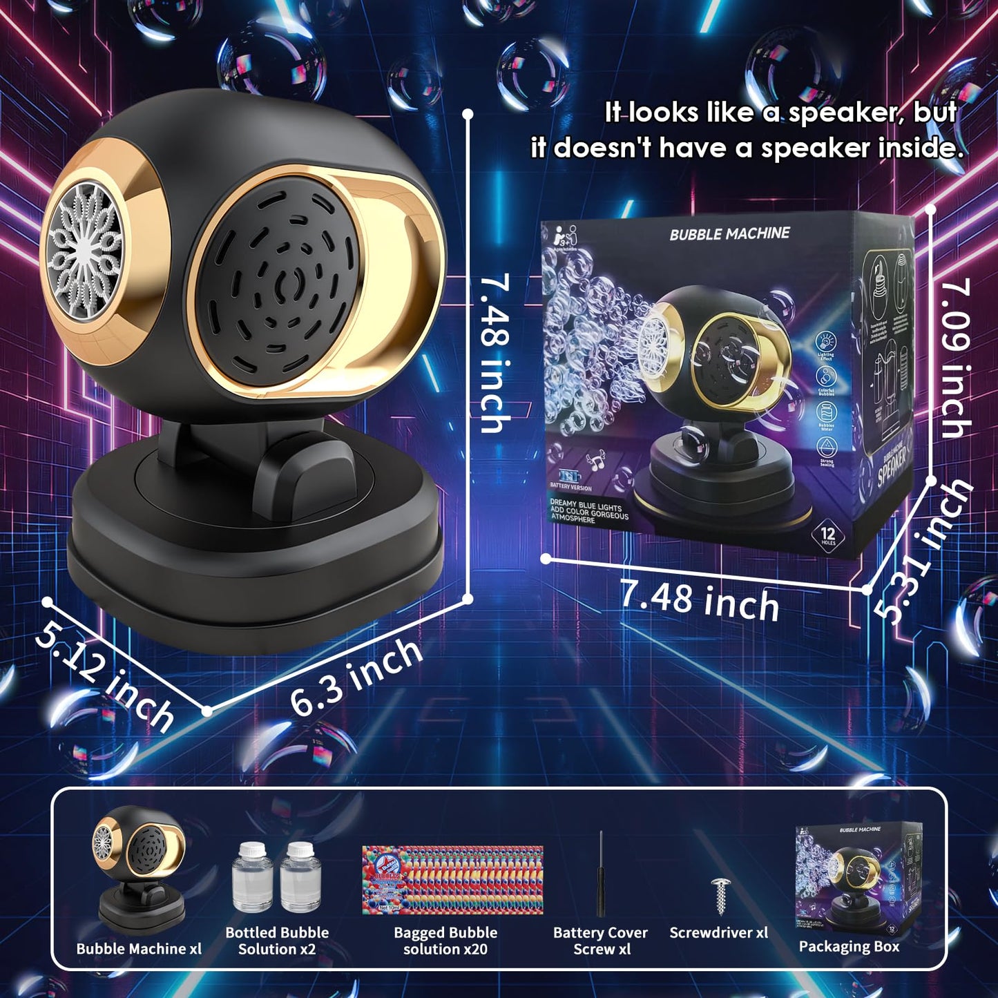 Deserthome Bubble Machine - High-Output Battery-Operated Bubble Blower for Parties