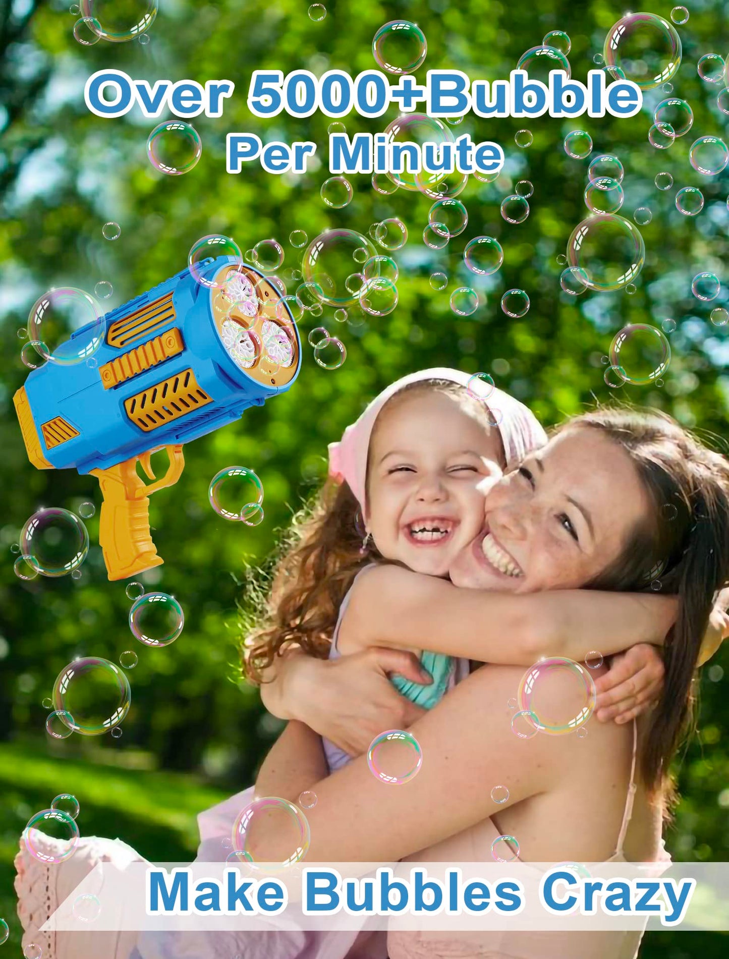 Deserthome Upgraded Bubble Machine Gun with Built-in Solution (Blue)