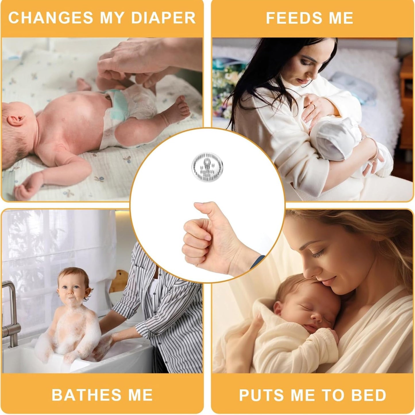 DESKINATOR Funny New Parent Decision Coin with Sweet Card – First Time Parents Gift