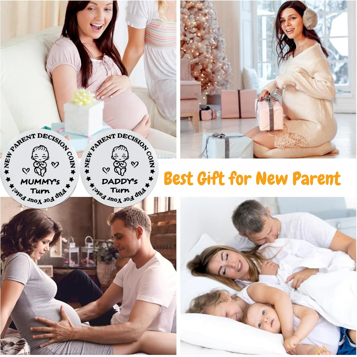 DESKINATOR Funny New Parent Decision Coin with Sweet Card – First Time Parents Gift