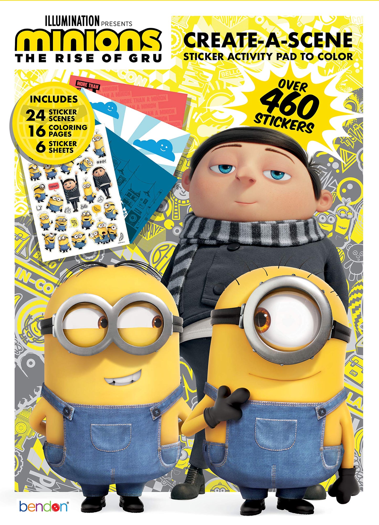 Despicable Me Rise of Gru Create-A-Scene Sticker Pad – 24 Scenes, 6 Sticker Sheets