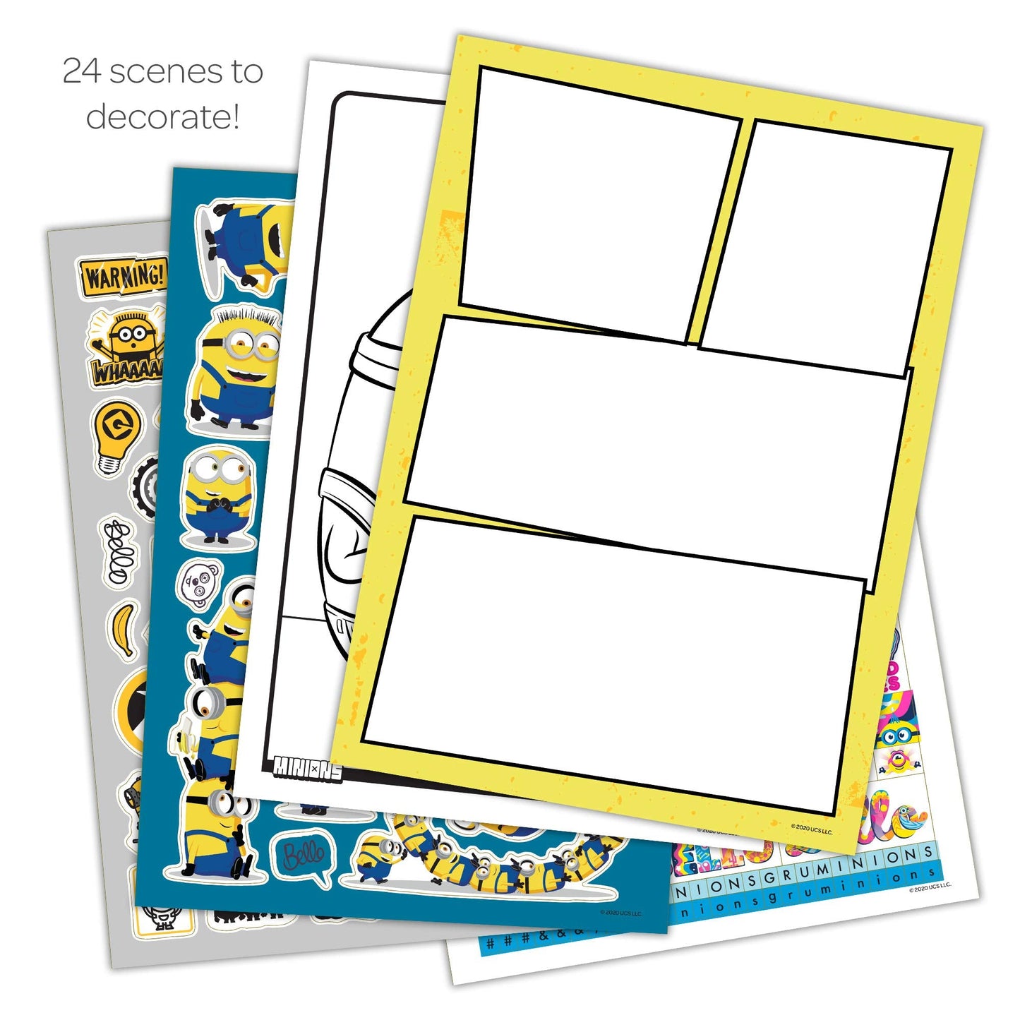 Despicable Me Rise of Gru Create-A-Scene Sticker Pad – 24 Scenes, 6 Sticker Sheets