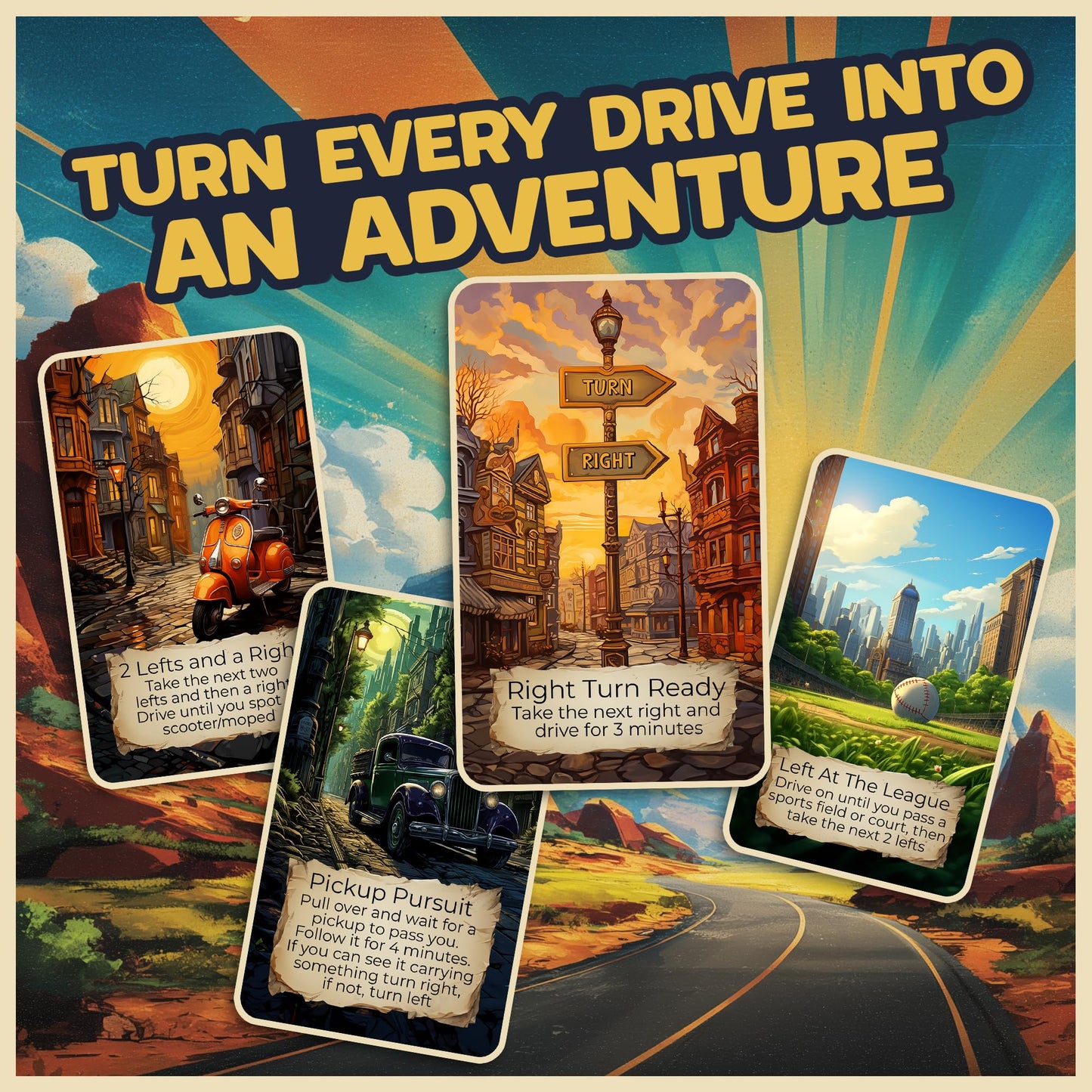 Destination Unknown: Urban Explorer – Road Trip Card Game for Couples, Friends & Families