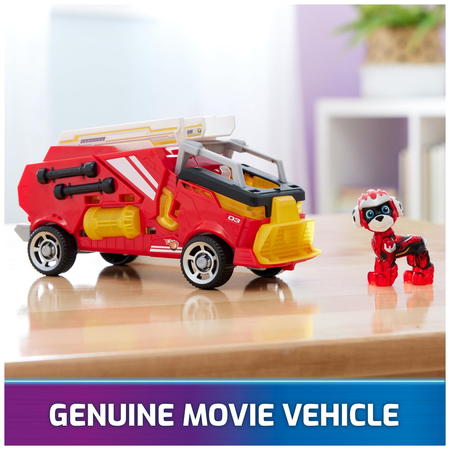 PAW Patrol The Mighty Movie Fire Truck Toy with Marshall – Lights & Sounds