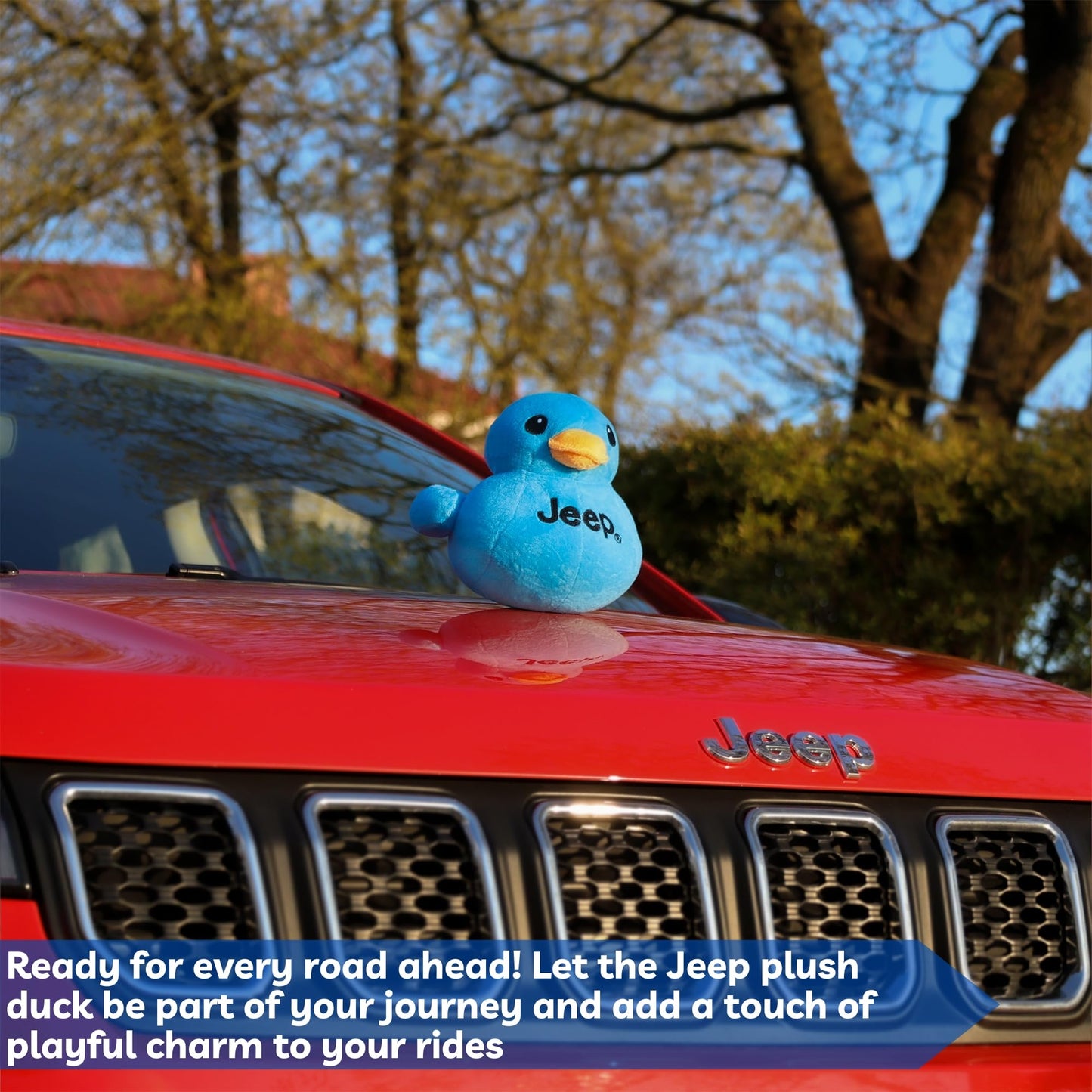Jeep Text Logo Plush Duck Blue - Licensed Jeep Stuffed Animal by Detroit Shirt Company