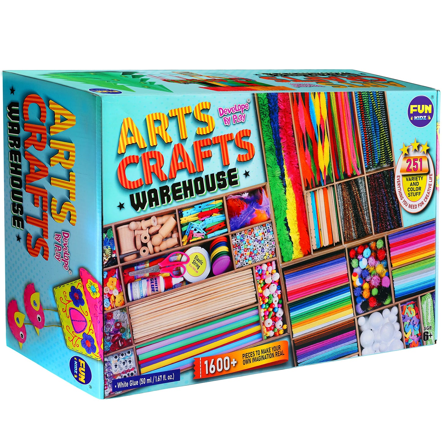 3-Layer Jumbo Arts & Crafts Storage Box – 1600+ Craft Materials for Kids 6-12