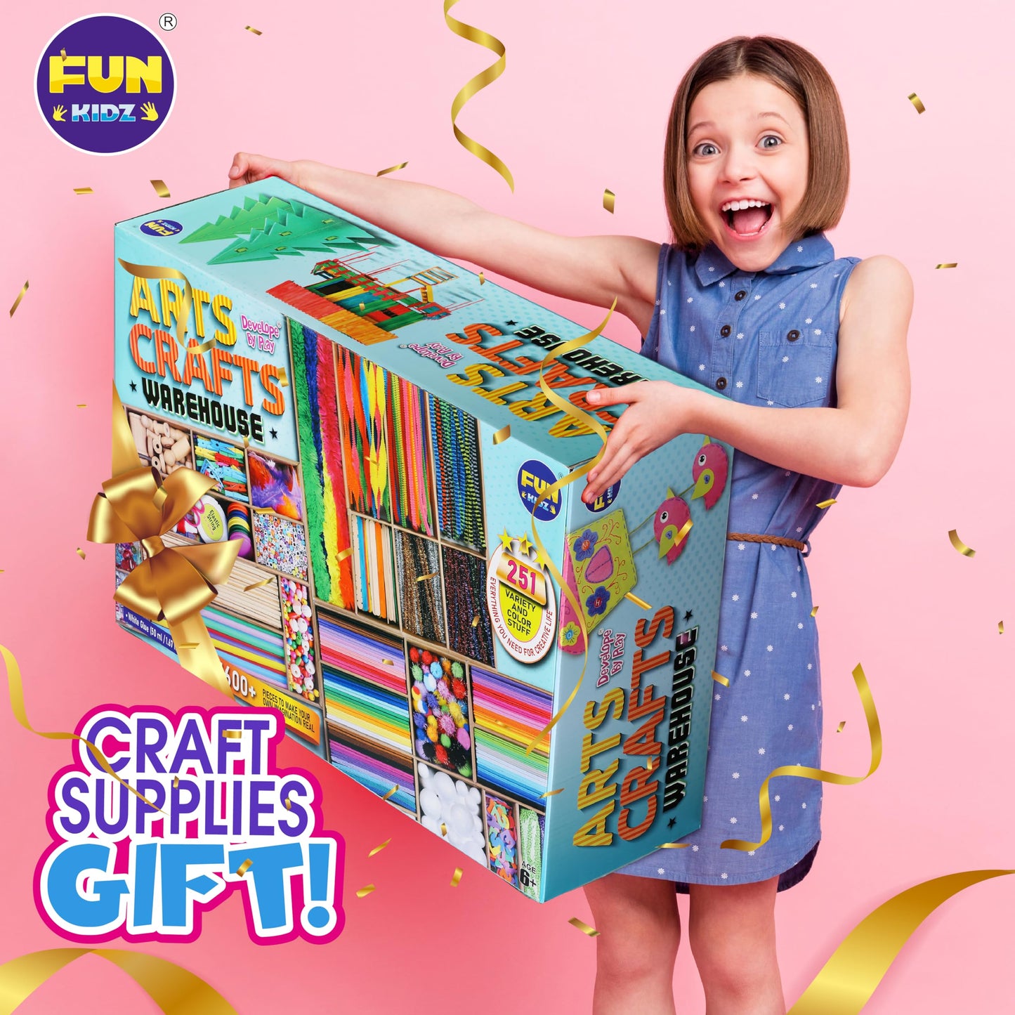 3-Layer Jumbo Arts & Crafts Storage Box – 1600+ Craft Materials for Kids 6-12