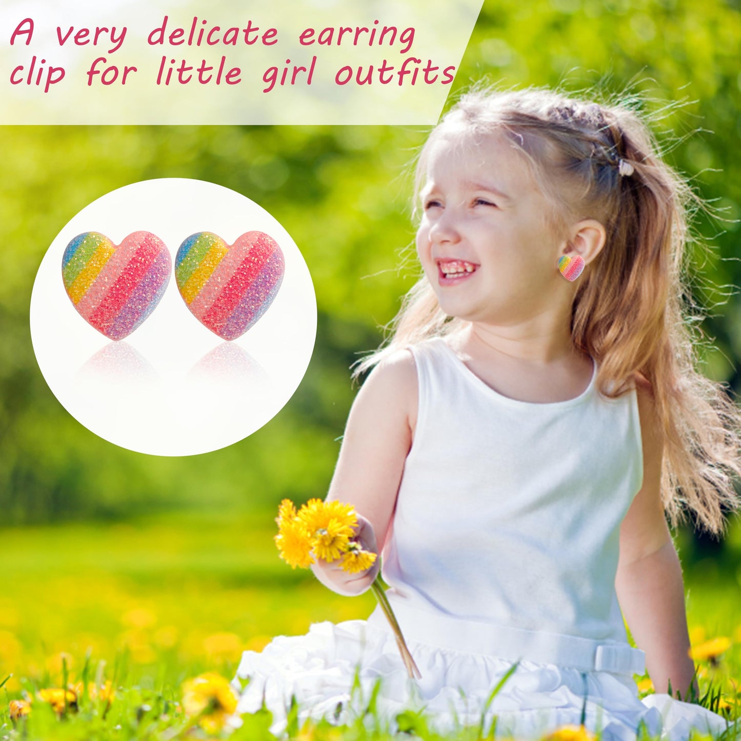 DEVIENG Clip On Earrings – Hypoallergenic Kids Clip-On Set (10 Pairs) for Ages 4–12