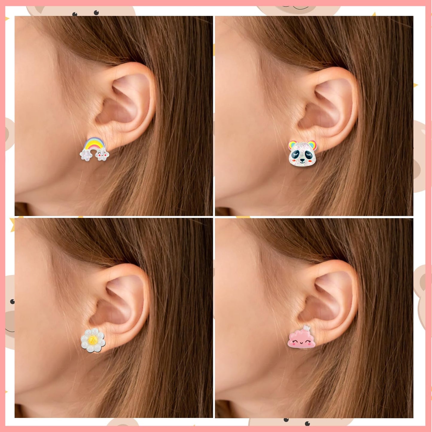 DEVIENG Clip On Earrings for Girls – No Piercing, Hypoallergenic, 12 Pairs