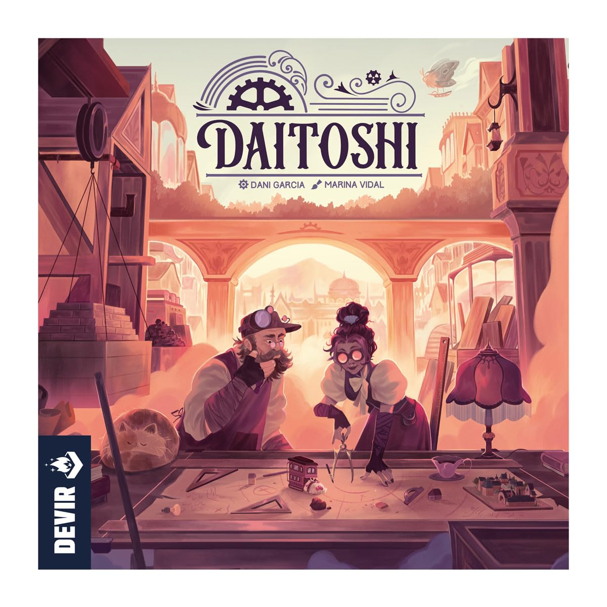 Devir Daitoshi Strategy Board Game – Steam-Powered City-Building Adventure