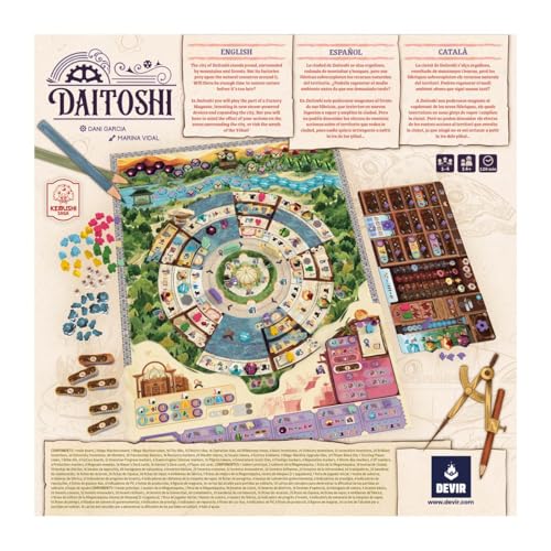 Devir Daitoshi Strategy Board Game – Steam-Powered City-Building Adventure