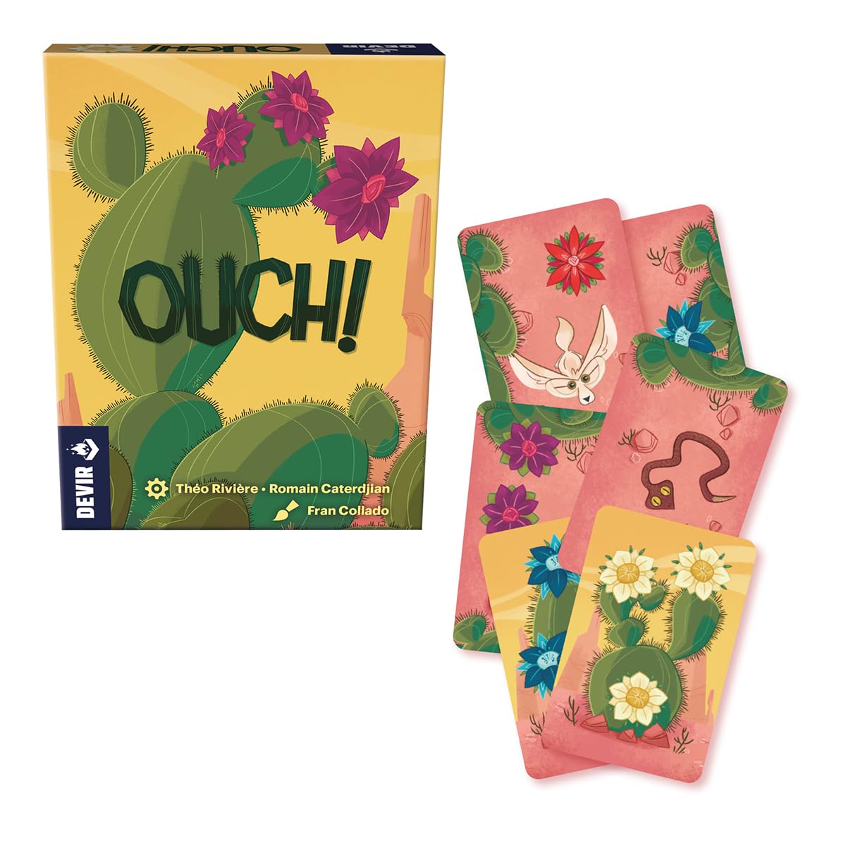Devir Ouch! Card Game – Desert Bouquet Push-Your-Luck Family Game