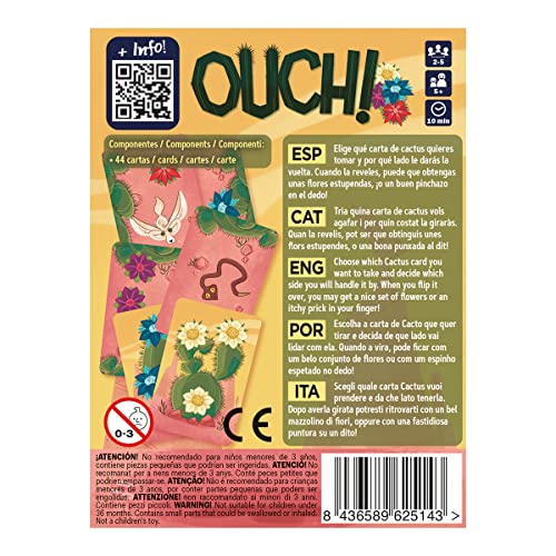 Devir Ouch! Card Game – Desert Bouquet Push-Your-Luck Family Game
